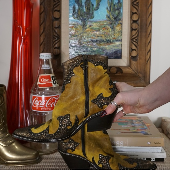 Donald J Pliner western booties leather studded Jamie - Picture 6 of 9